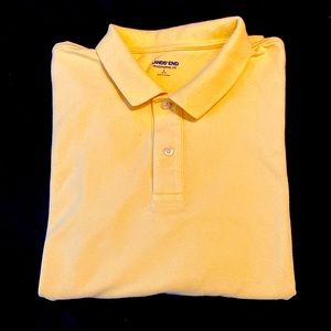 Land's End Traditional Fit Yellow Short-Sleeve Polo Shirt - Sz L